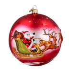 Scarlet Winter Ascension | Hand-Painted Glass Ornament | Blubom 2024-162