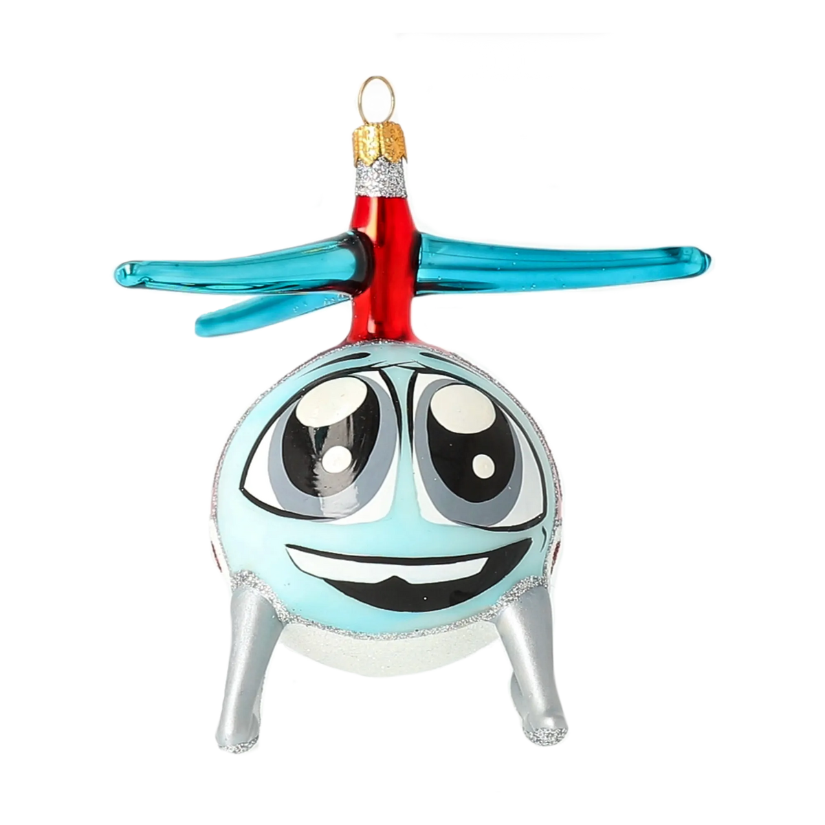 Curious Azure Aviator | Hand-Painted Glass Ornament | Blubom 2024-165