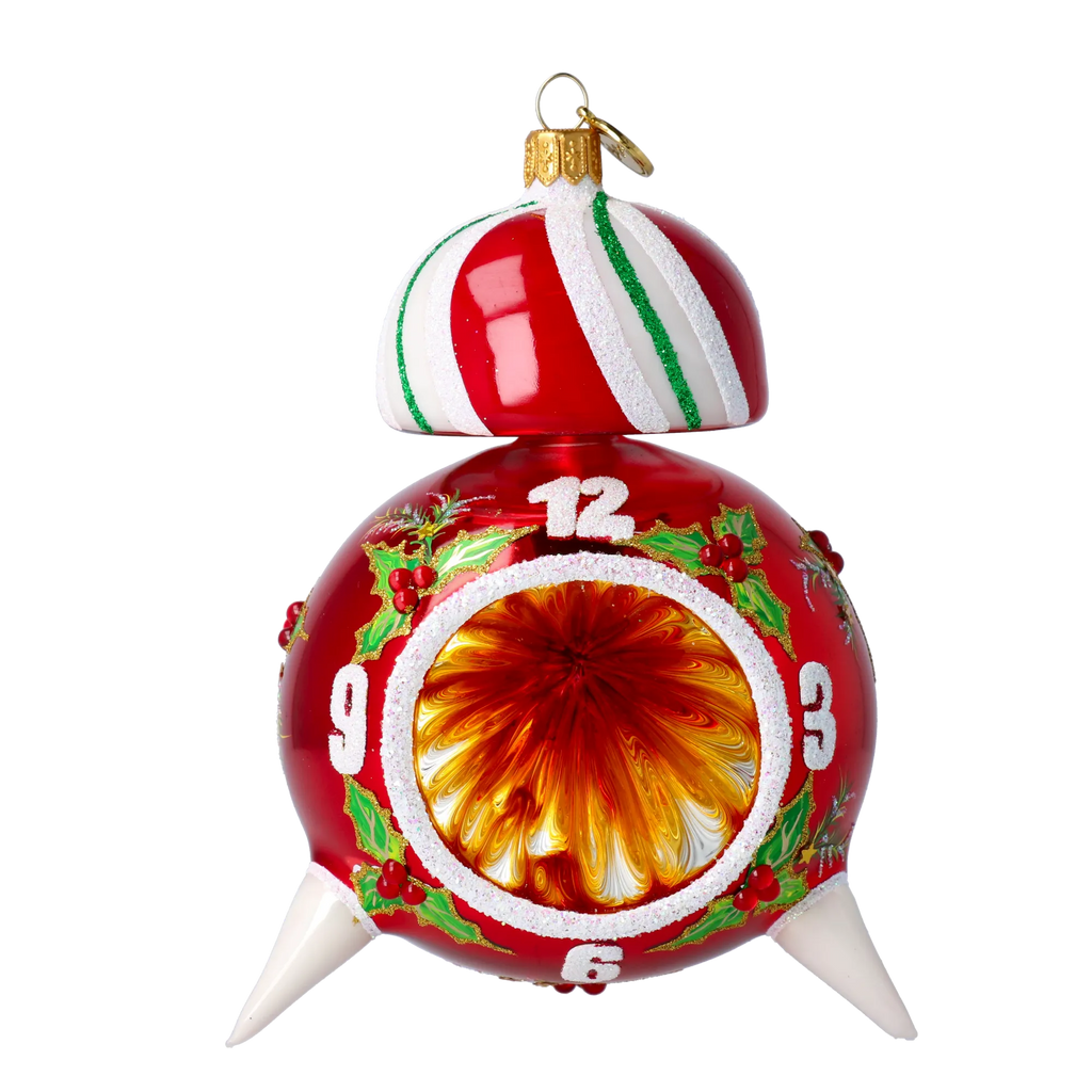 Vigilant Midnight Watch | Hand-Painted Glass Ornament | Blubom 2024-179