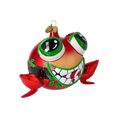 Load image into Gallery viewer, Christmas Frog. Handmade Glass Christmas ornament
