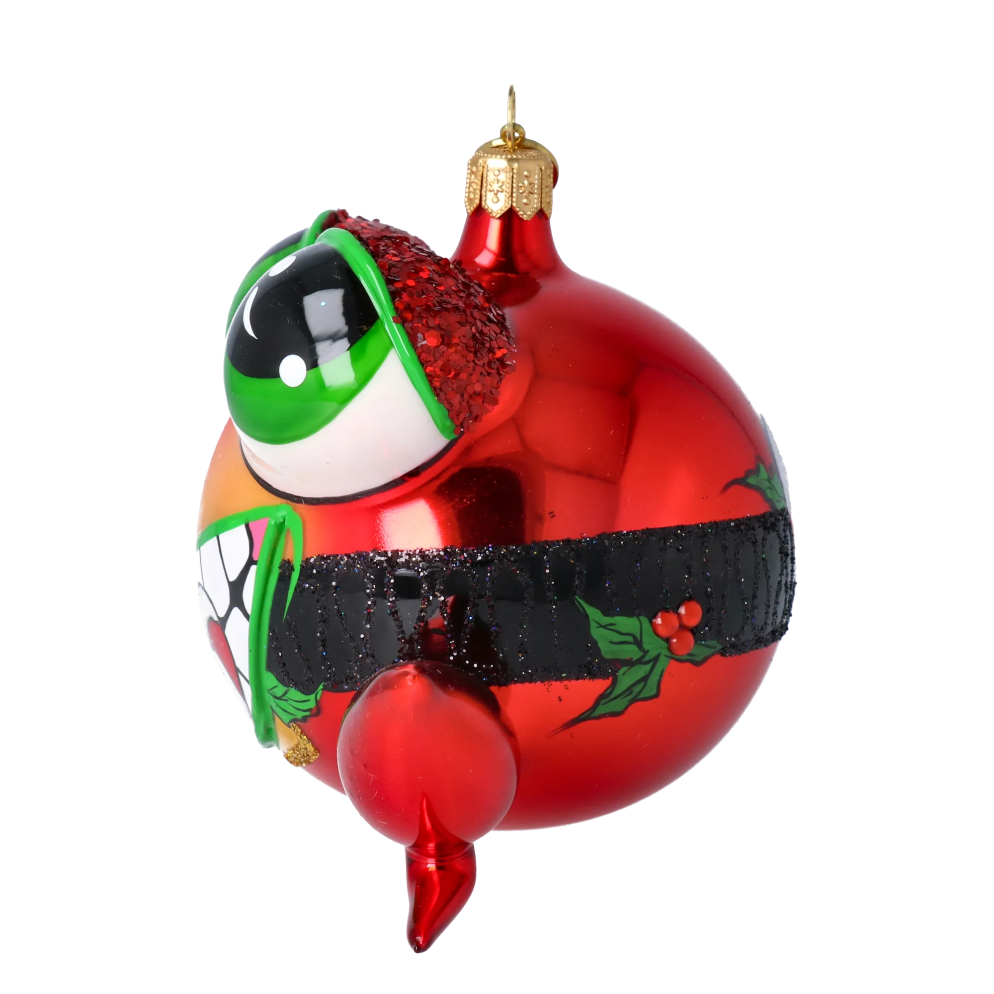 Christmas Frog. Handmade Glass Christmas ornament 2024-180