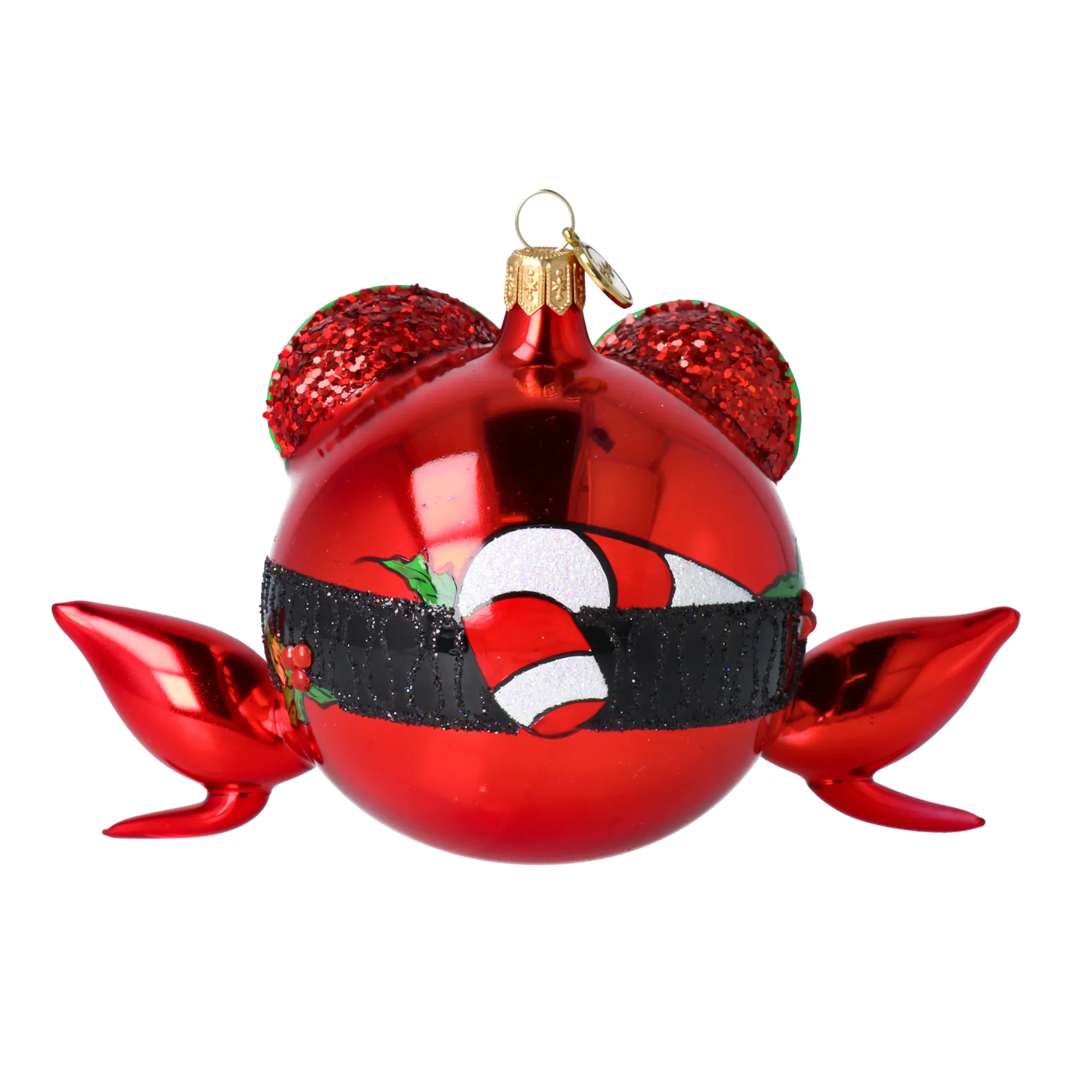 Christmas Frog. Handmade Glass Christmas ornament 2024-180