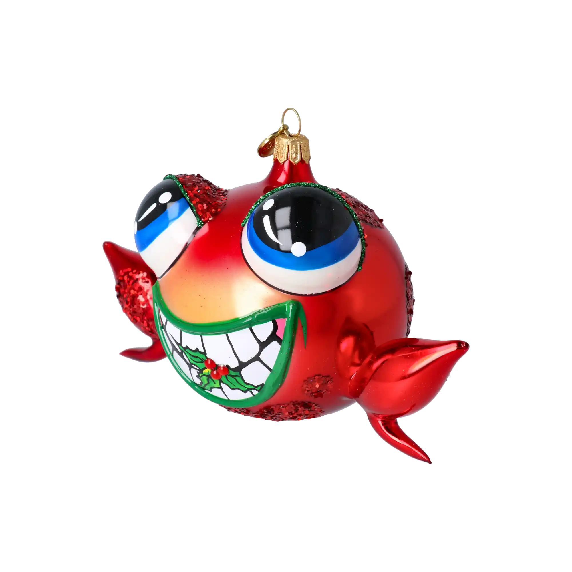 Adorno Rana Alegre. Adorno navideño de vidrio hecho a mano