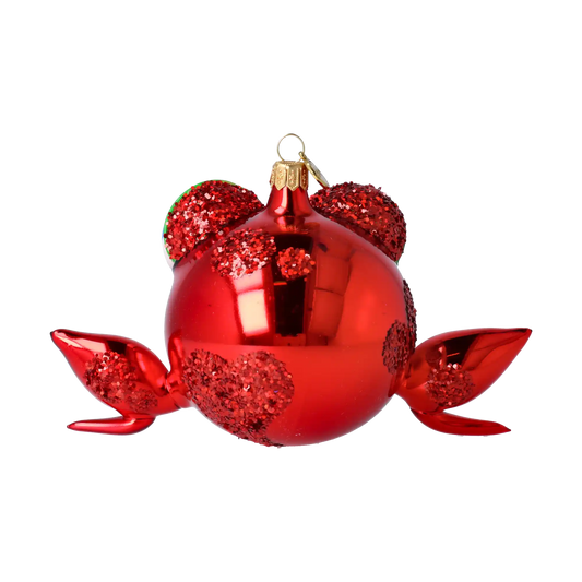 Jolly Frog Ornament. Handmade Glass Christmas ornament