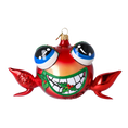 Load image into Gallery viewer, Jolly Frog Ornament. Handmade Glass Christmas ornament 2024-181
