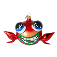 Load image into Gallery viewer, Jolly Frog Ornament. Handmade Glass Christmas ornament 2024-181
