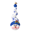 Load image into Gallery viewer, Frosty Flurry Twister Handmade Glass Christmas ornament Snowman

