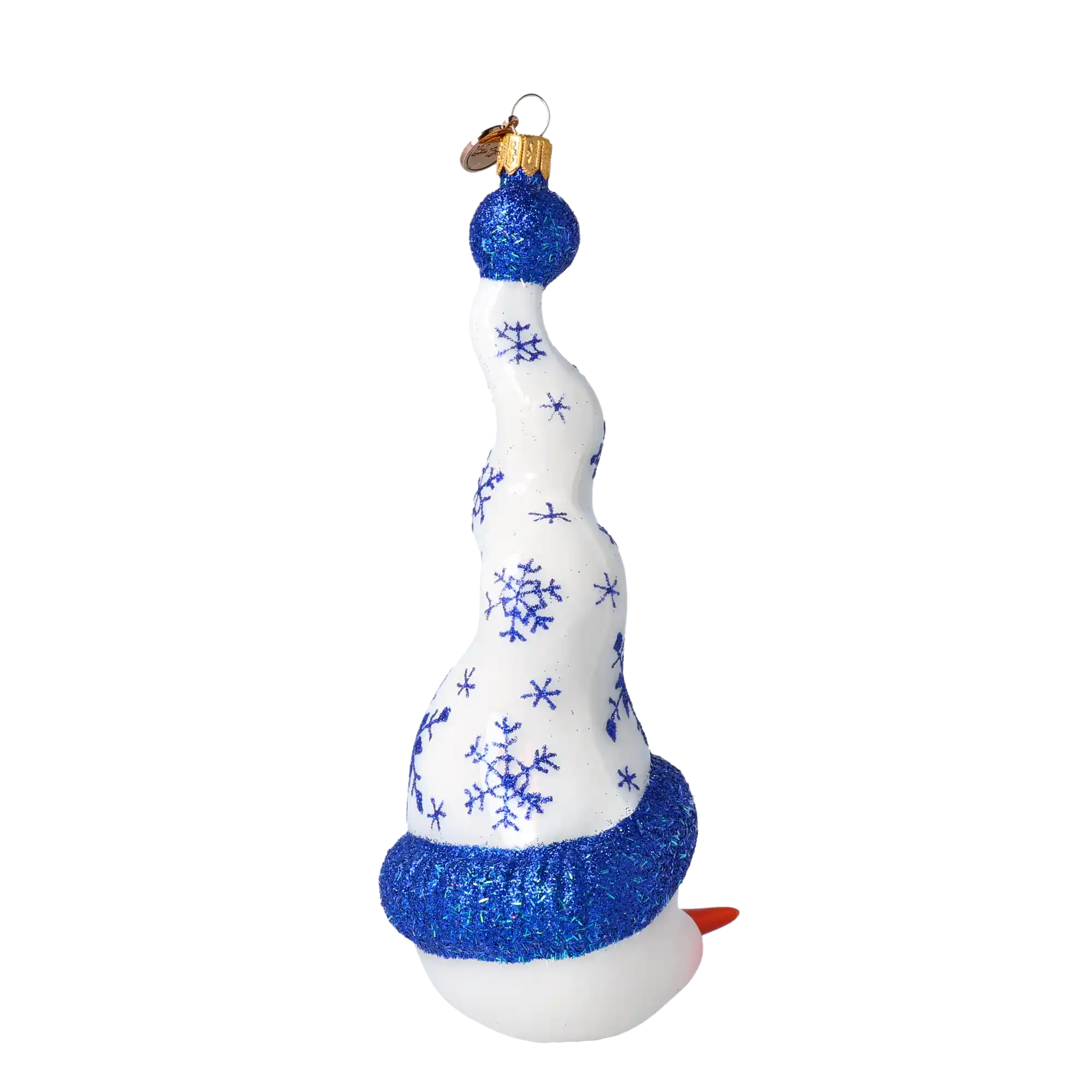 Frosty Flurry Twister Handmade Glass Christmas ornament Snowman