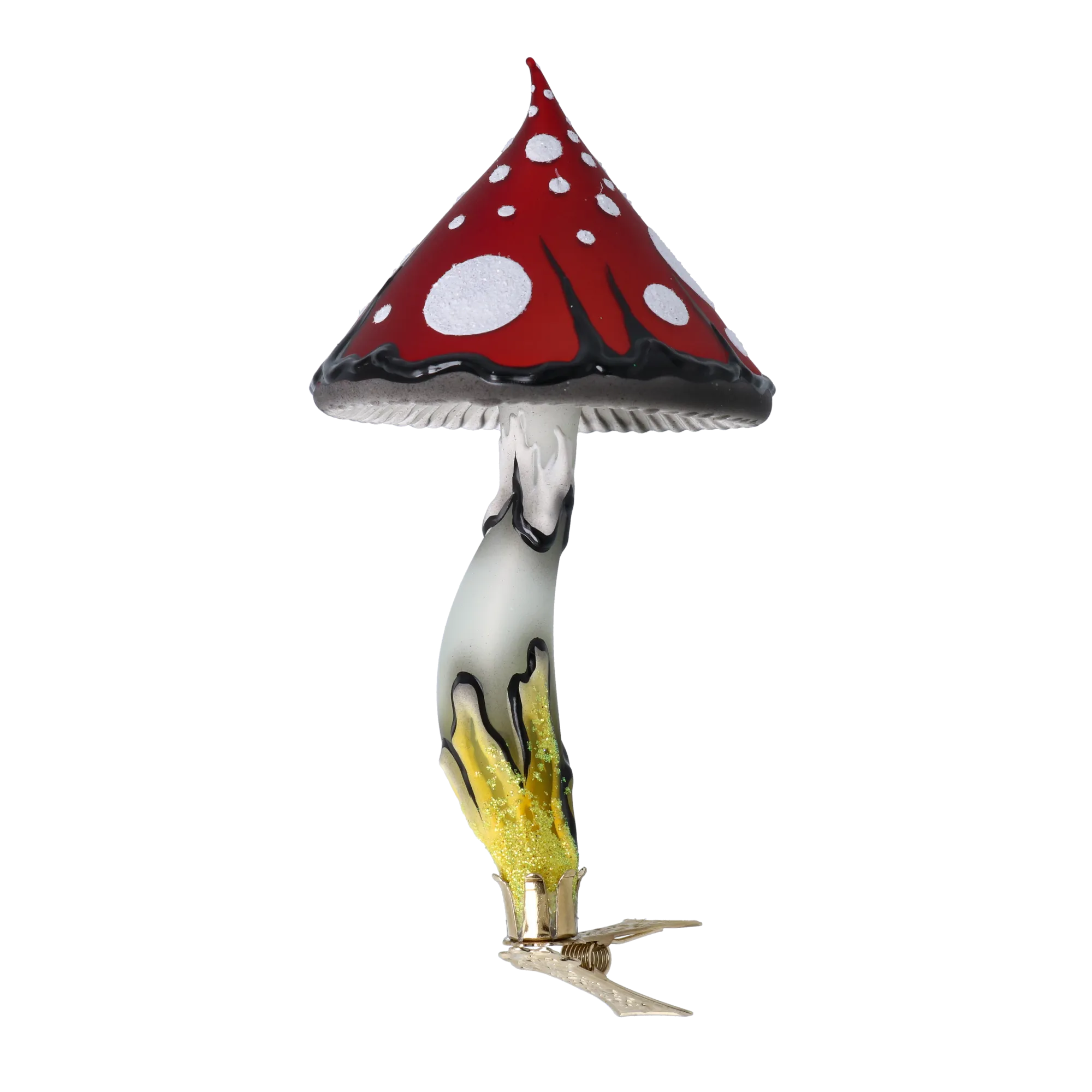 Curled-Cap Mushroom in Scarlet & Ivory