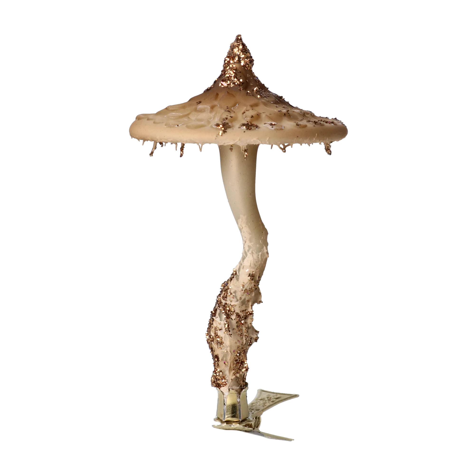 Gilded Champagne Mushroom Premium christmas glass ornament 2024-189