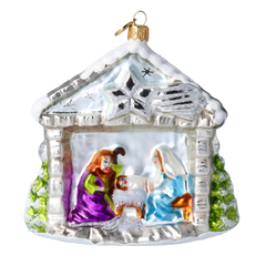 Starlit Nativity in Silver