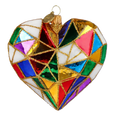 Load image into Gallery viewer, Gilded Stained Glass Heart Premium christmas glass ornament 2024-197
