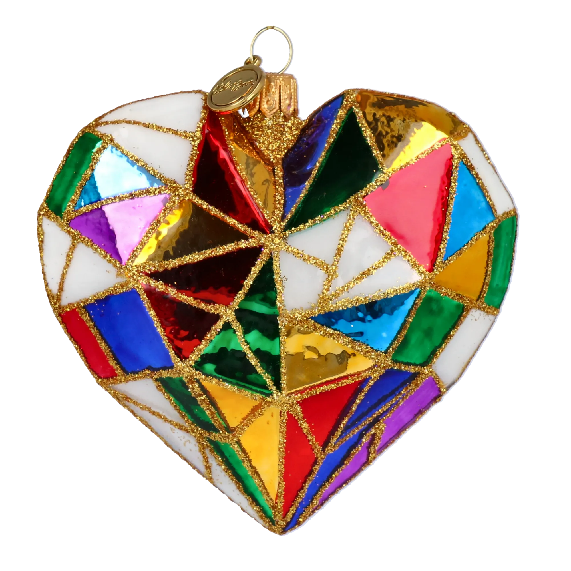 Gilded Stained Glass Heart Premium christmas glass ornament 2024-197