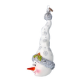 Load image into Gallery viewer, Silver Frost Snowman Handmade Glass Christmas ornament Snowman
