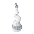 Load image into Gallery viewer, Silver Frost Snowman Handmade Glass Christmas ornament Snowman
