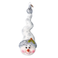 Load image into Gallery viewer, Silver Frost Snowman Handmade Glass Christmas ornament Snowman 2024-198
