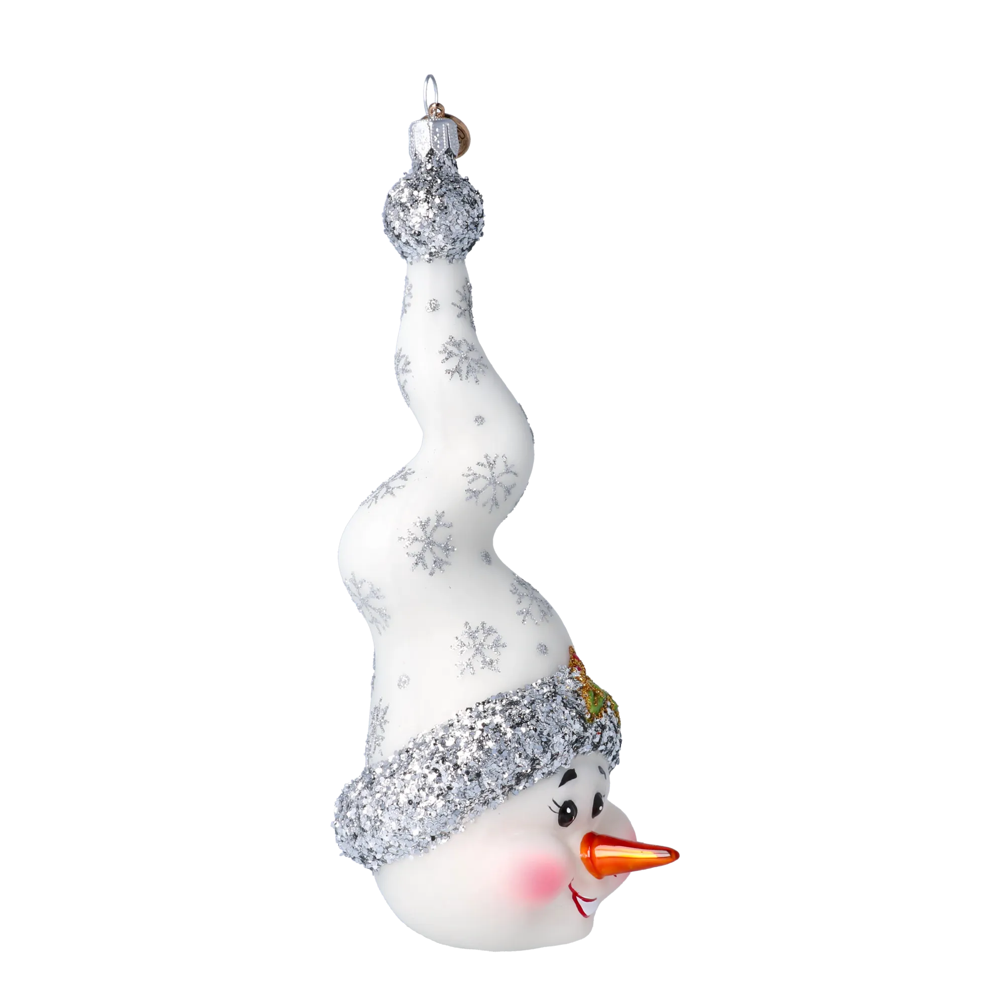Silver Frost Snowman Handmade Glass Christmas ornament Snowman 2024-198