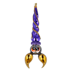 Nocturnal Indigo Sentinel | Hand-Painted Glass Ornament | Blubom 2024-222