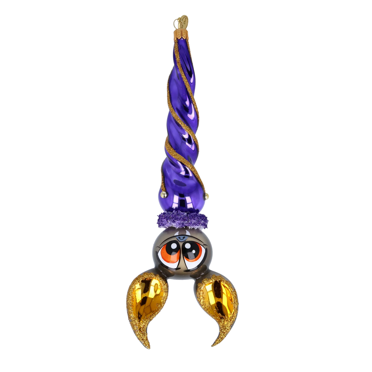 Nocturnal Indigo Sentinel | Hand-Painted Glass Ornament | Blubom 2024-222