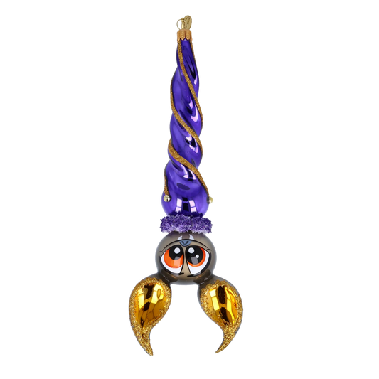 Bat - Night Watchman. Handmade Glass Christmas ornament. 2024-222