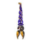 Nocturnal Indigo Sentinel | Hand-Painted Glass Ornament | Blubom 2024-222