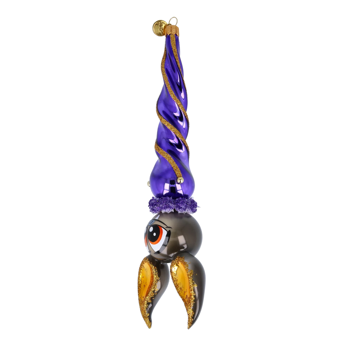 Nocturnal Indigo Sentinel | Hand-Painted Glass Ornament | Blubom 2024-222