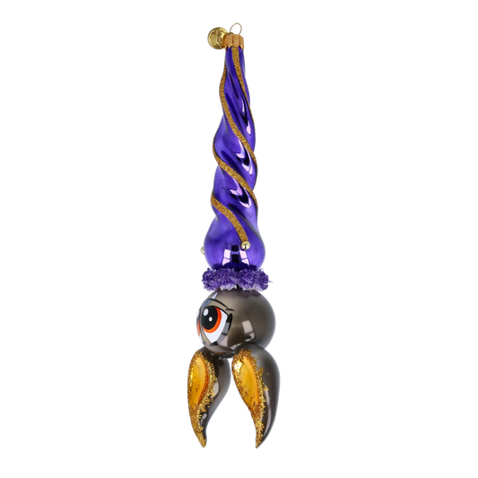 Bat - Night Watchman. Handmade Glass Christmas ornament. 2024-222