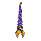 Nocturnal Indigo Sentinel | Hand-Painted Glass Ornament | Blubom 2024-222