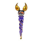 Nocturnal Indigo Sentinel | Hand-Painted Glass Ornament | Blubom 2024-222