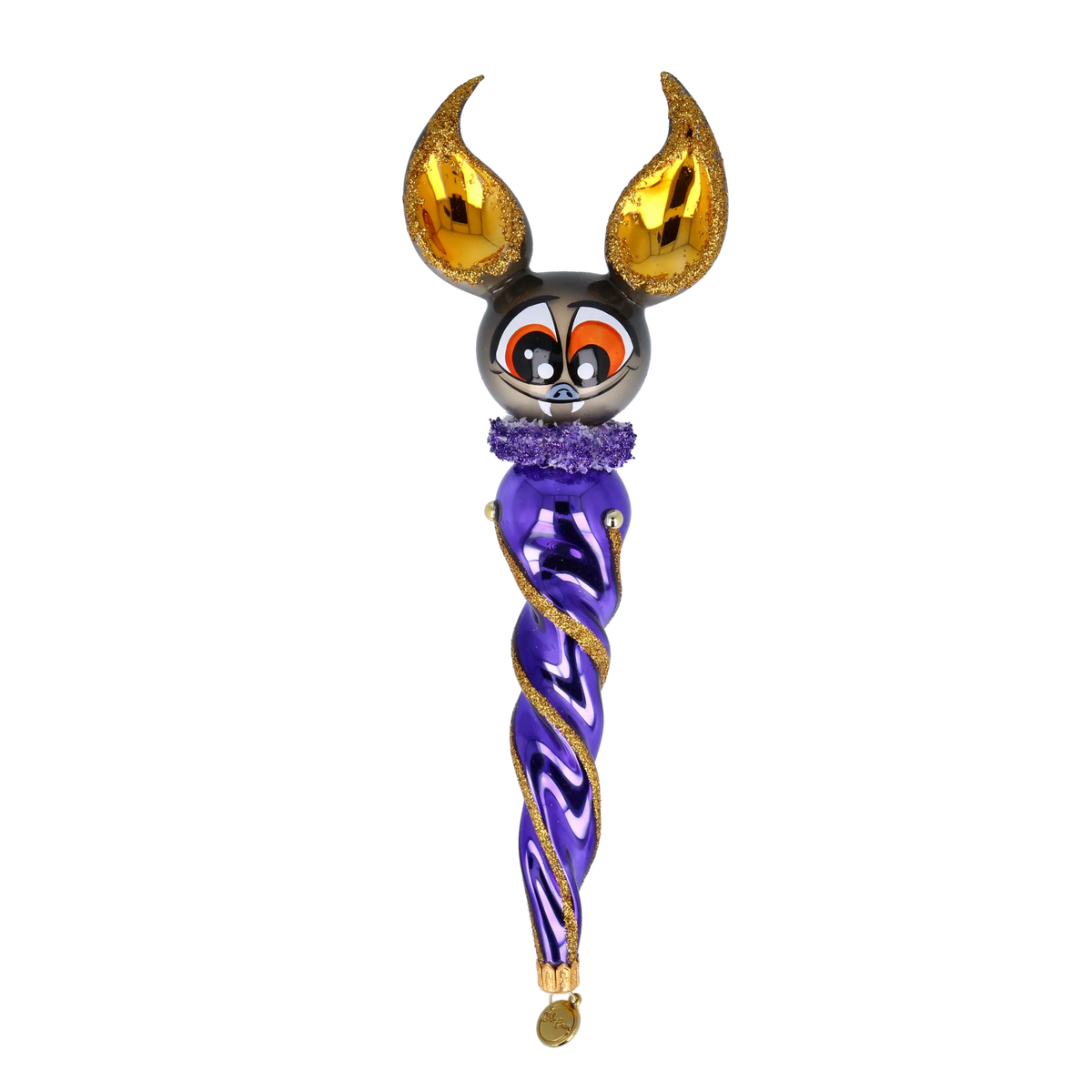 Nocturnal Indigo Sentinel | Hand-Painted Glass Ornament | Blubom 2024-222