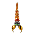 Nocturnal Amber Sentinel | Hand-Painted Glass Ornament | Blubom 2024-223