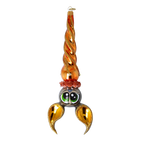 Nocturnal Amber Sentinel | Hand-Painted Glass Ornament | Blubom 2024-223