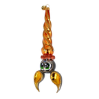 Nocturnal Amber Sentinel | Hand-Painted Glass Ornament | Blubom 2024-223