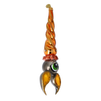 Nocturnal Amber Sentinel | Hand-Painted Glass Ornament | Blubom 2024-223