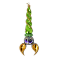 Nocturnal Emerald Sentinel | Hand-Painted Glass Ornament | Blubom 2024-224