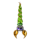 Nocturnal Emerald Sentinel | Hand-Painted Glass Ornament | Blubom 2024-224