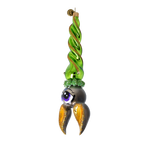 Nocturnal Emerald Sentinel | Hand-Painted Glass Ornament | Blubom 2024-224