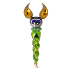 Nocturnal Emerald Sentinel | Hand-Painted Glass Ornament | Blubom 2024-224
