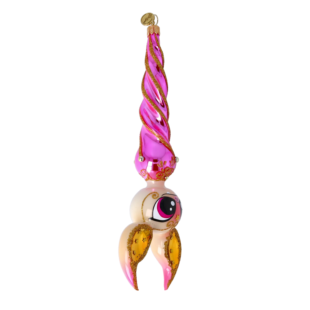 Gilded Astral Voyager | Hand-Painted Glass Ornament | Blubom 2024-226