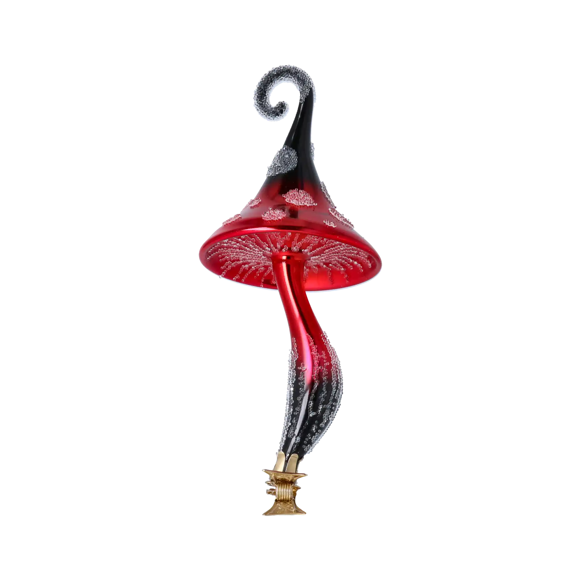 Enchanted Swirl Mushroom  Handmade Glass Christmas ornament