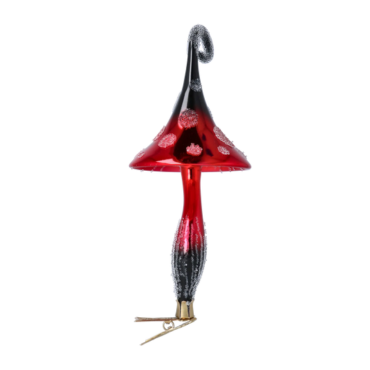 Enchanted Swirl Mushroom  Handmade Glass Christmas ornament 2024-231