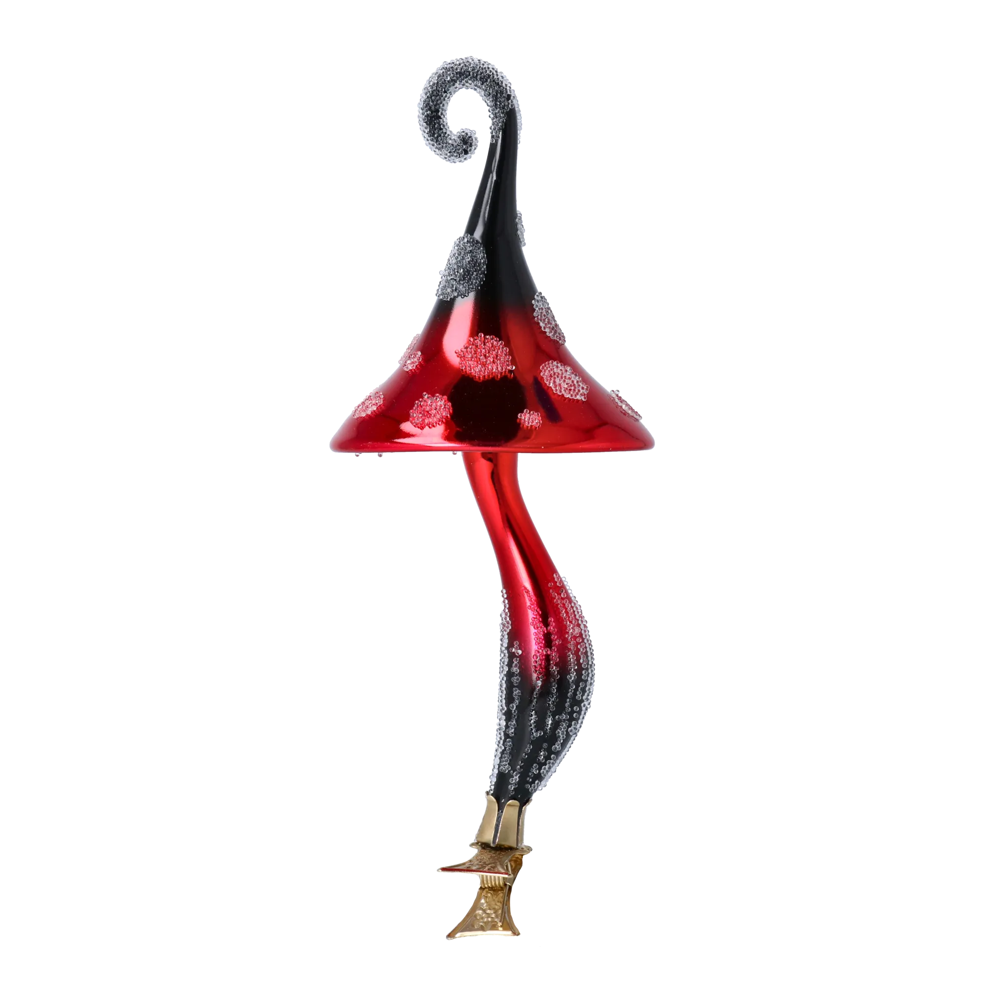Enchanted Swirl Mushroom  Handmade Glass Christmas ornament 2024-231