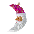 Load image into Gallery viewer, Santa Claus in the Pink Sky Moon. Handmade Glass Christmas ornament. 2024-235
