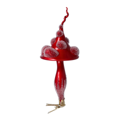 Curled-Cap Mushroom in Frosted Crimson