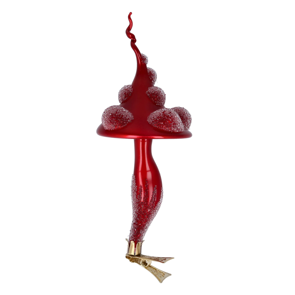 Crimson Forest Sovereign | Hand-Painted Glass Ornament | Blubom 2024-236