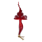 Crimson Forest Sovereign | Hand-Painted Glass Ornament | Blubom 2024-236