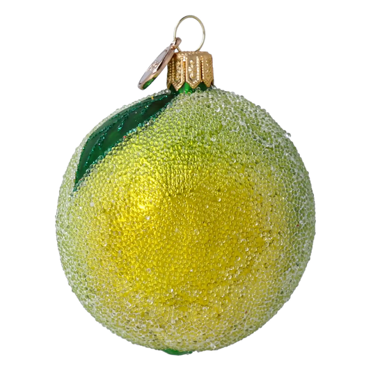 Hand Painted Glass Ornament - Lime.