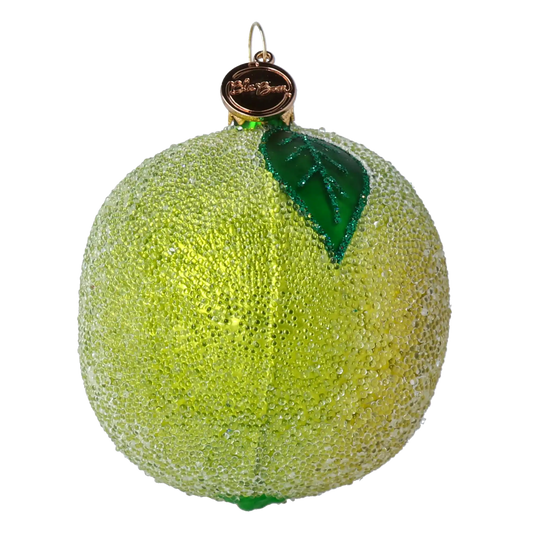 Hand Painted Glass Ornament - Lime.