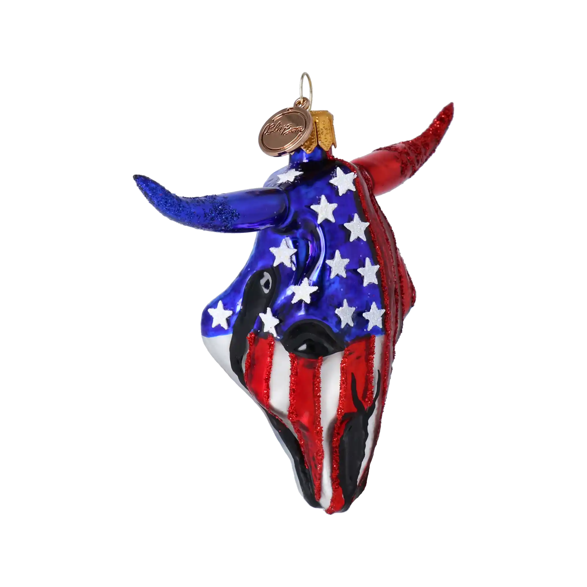 American Buffalo - Patriotic Glass Ornament.