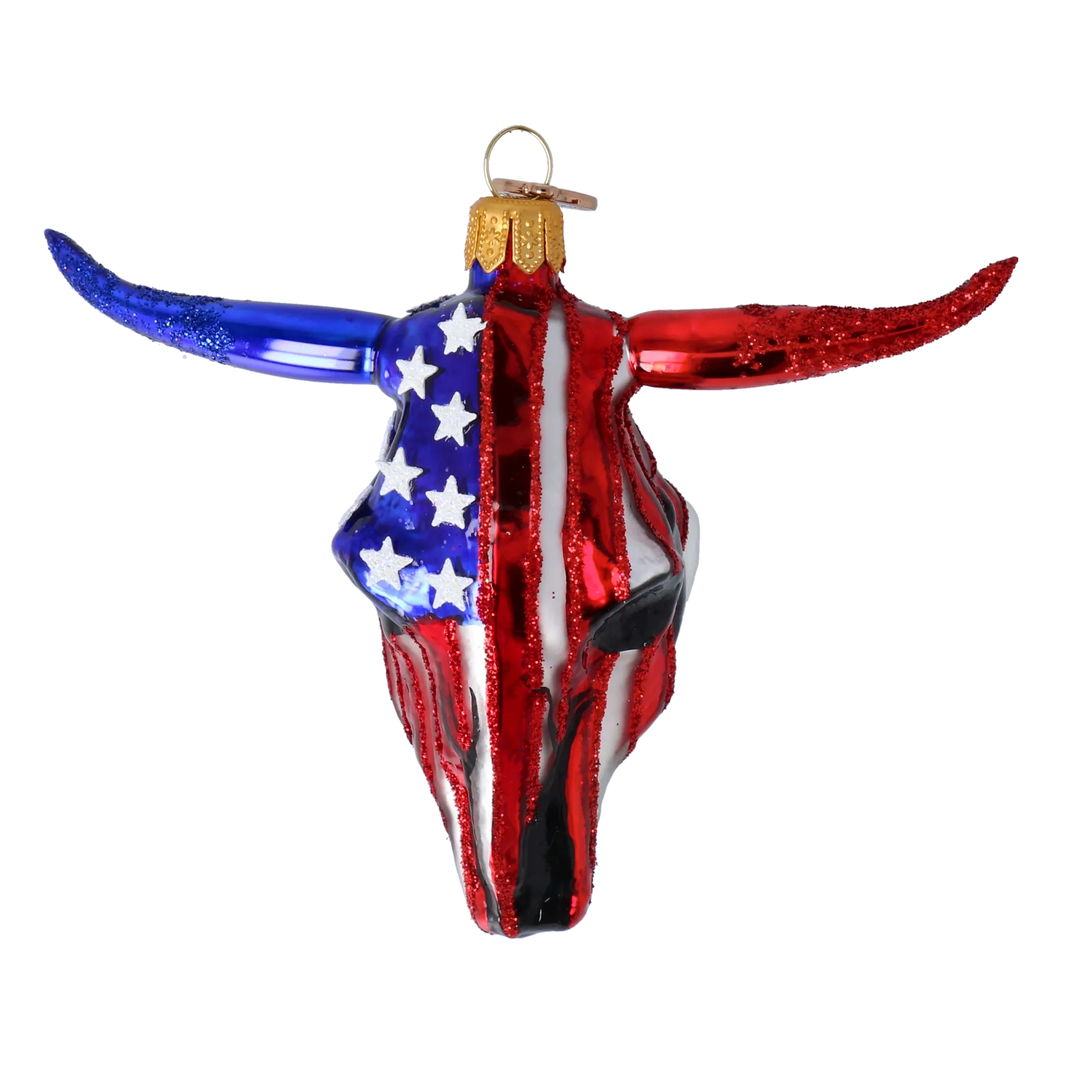 American Buffalo - Patriotic Glass Ornament. 2024-241